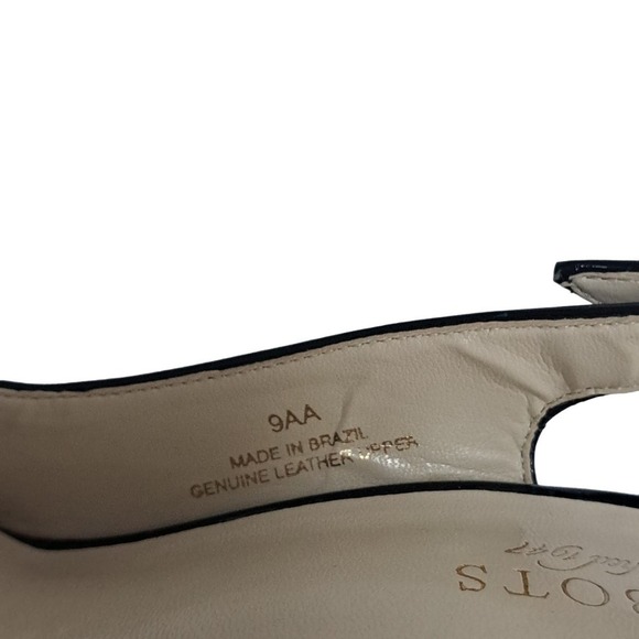 Talbots Peep Toe Black Patent Leather Slingback heels size 9AA NEW with BOX - Picture 6 of 10